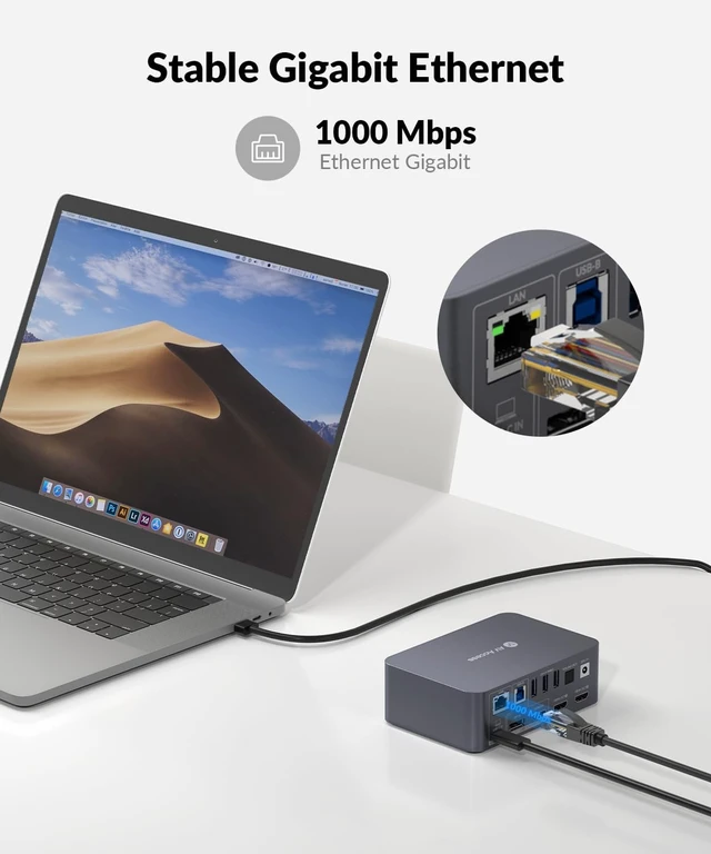 Alt view image 2 of 7 - AV Access KVM Switch Docking Station 2 Monitors 2 Computers, 60W Charging,Gigabit Ethernet, 4K@60Hz, 1080p@240Hz, EDID, USB 3.0, Dual Monitor KVM Switch for Laptop & Desktop PC, Ideal for Home Office