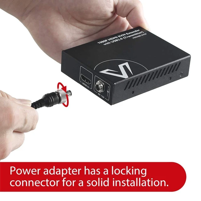 Alt view image 3 of 7 - AV Access HDMI KVM USB Extender Over Cat5e/6/6a/7 to 260ft/80M,2 USB 2.0 Ports, Zero-Latency, Plug and Play, PoE, Supports All Operating System, Keyboard and Mouse USB Over Ethernet
