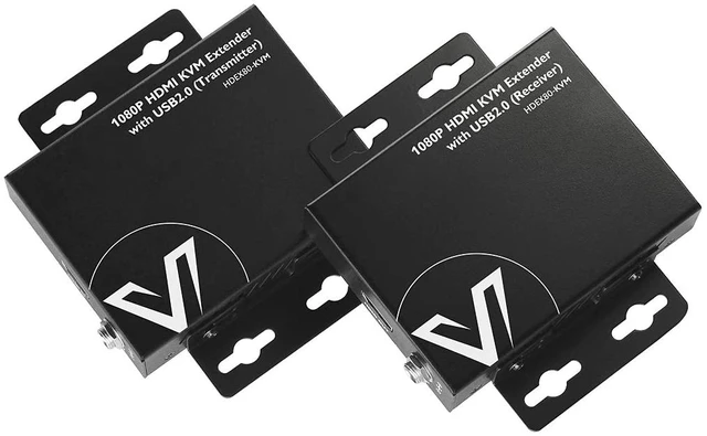 Main image of AV Access HDMI KVM USB Extender Over Cat5e/6/6a/7 to 260ft/80M,2 USB 2.0 Ports, Zero-Latency, Plug and Play, PoE, Supports All Operating System, Keyboard and Mouse USB Over Ethernet