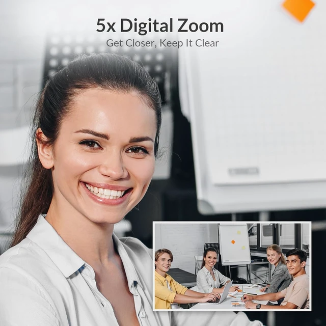 Alt view image 7 of 7 - AV Access AI-Powered 4K Conference Room Webcam with Microphone and Speaker,1/1.8" CMOS, Gesture Control, Auto Framing, Presenter Tracking, Individuals Gallery, Privacy Cover, 120° FOV, ePTZ 5X Zoom