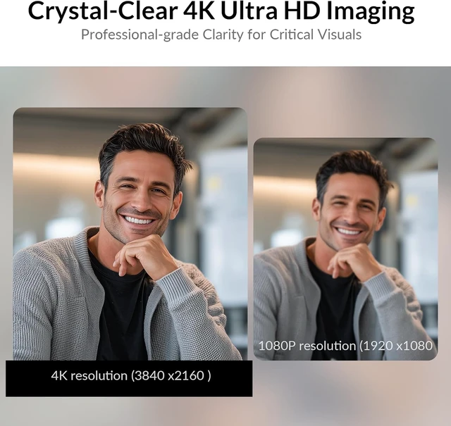 Alt view image 6 of 7 - AV Access AI-Powered 4K Conference Room Webcam with Microphone and Speaker,1/1.8" CMOS, Gesture Control, Auto Framing, Presenter Tracking, Individuals Gallery, Privacy Cover, 120° FOV, ePTZ 5X Zoom