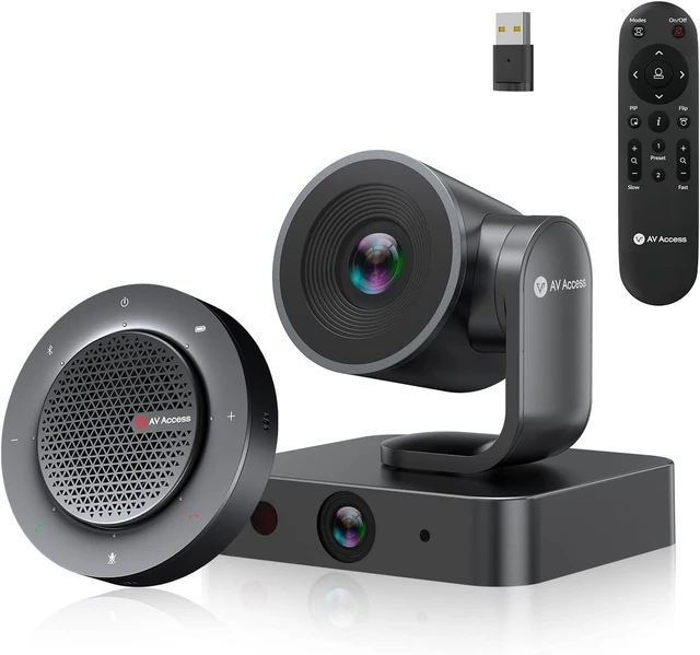 Main image of All-in-One Conference System: 4K Dual Lens Webcam + Bluetooth Speakerphone,AI Framing & Presenter Tracking PTZ Camera, 15x Zoom, 3x Optical, 360° Mic, Zoom/Teams/Webex Compatible for Meeting Room