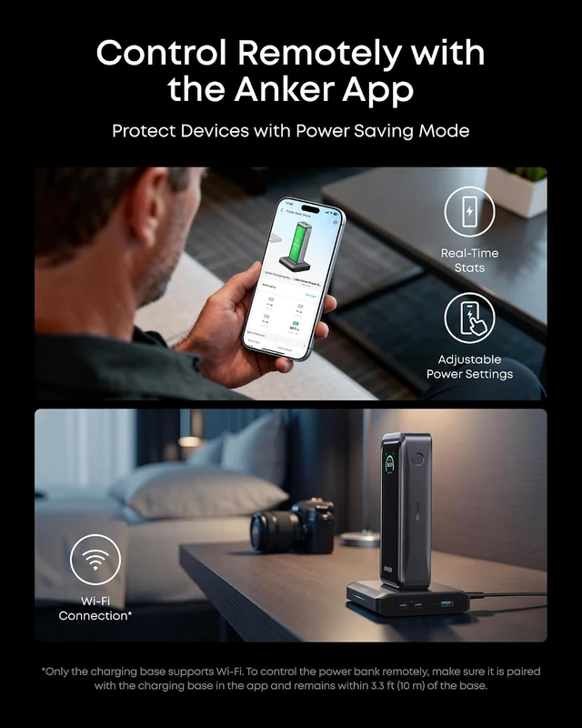 Alt view image 6 of 7 - Prime Power Bank, 26,250mAh 300W with Fast Charging Base,Powers Up to 6 Devices, Two-Way Charging, Flight-Safe, App Control, Ideal for Creators, MacBook, iPhone 17 Series, and More