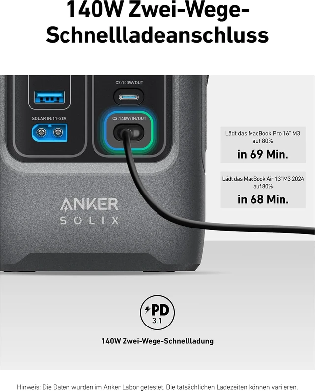 Alt view image 6 of 7 - SOLIX C200 DC Portable Power Station, 192Wh, 200W, Outdoor Camping,192Wh LiFePO4 Battery, 200W Solar Generator for UPS, Outdoor, Travel, and Emergency Use (No Wall Charger Included)