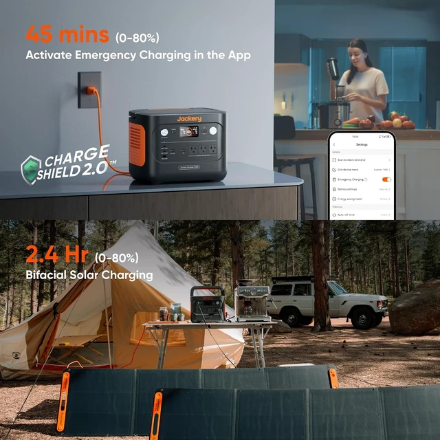 Alt view image 2 of 7 - Explorer 1000 v2 Portable Power Station,1070Wh,1500W,1 Hr Fast Charge, LiFePO4 Battery, 100W USB-C Output, Solar Generator for Camping, Emergency, RV (Solar Panel Optional)