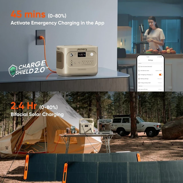 Alt view image 5 of 7 - Explorer 1000 v2 Portable Power Station,1070Wh,1500W (Dune White),1 Hr Fast Charge, LiFePO4 Battery, 100W USB-C Output, Solar Generator for Camping, Emergency, RV, Off-Grid Living