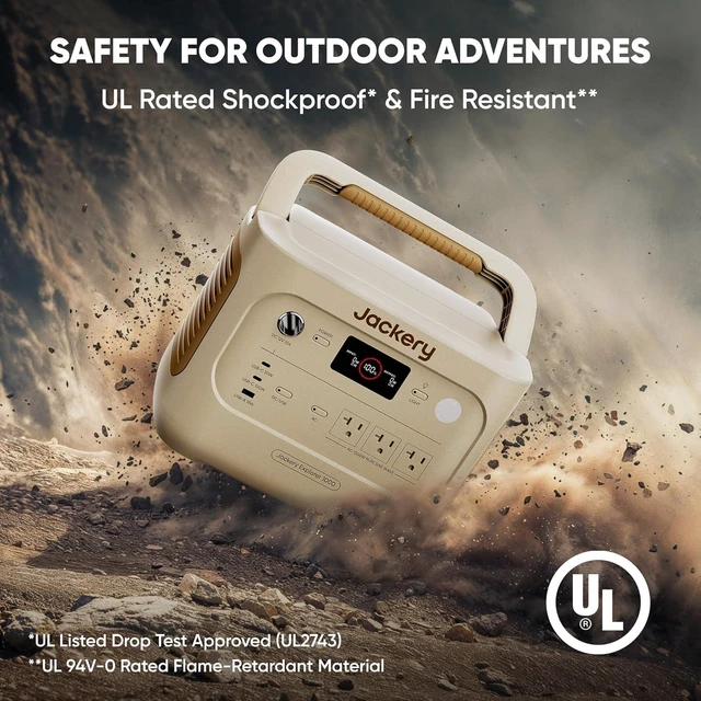 Alt view image 7 of 7 - Explorer 1000 v2 Portable Power Station,1070Wh,1500W (Dune White),1 Hr Fast Charge, LiFePO4 Battery, 100W USB-C Output, Solar Generator for Camping, Emergency, RV, Off-Grid Living
