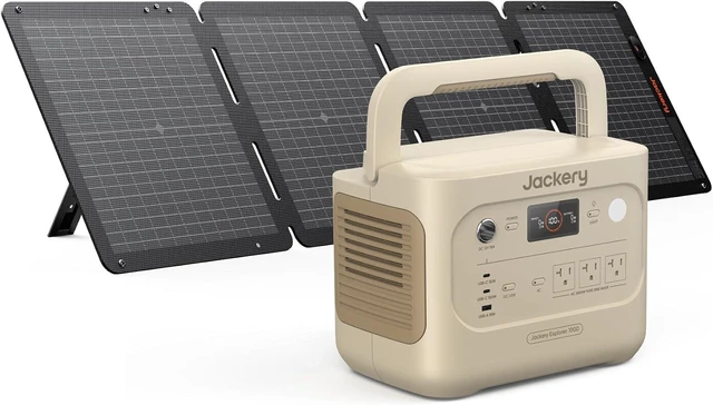 Main image of Solar Generator 1000 v2 and 100W Panel,1070Wh,1500W (Dune White),1 Hr Fast Charge, LiFePO4 Battery, for Camping, Emergency, RV, Off-Grid Living