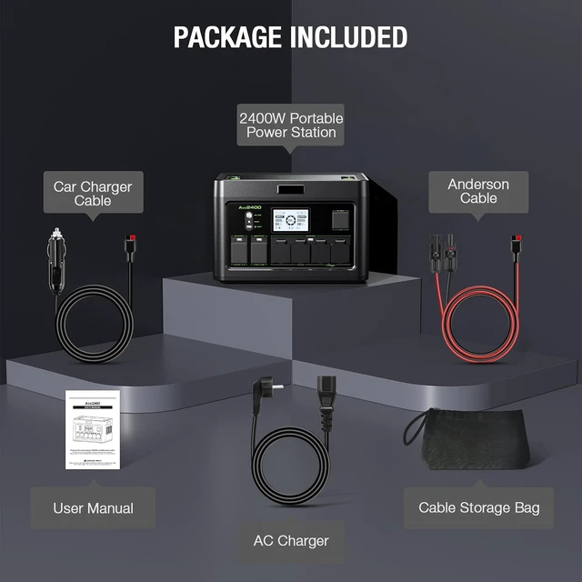 Alt view image 4 of 7 - 2400W Portable Power Station 1843.2Wh Solar Generator For Home Battery,Home Battery Backup, LiFePO4 Battery Supply with 12 Outlets(2400W AC Outlets), USB-C PD100W,2Hrs Fast Charge, RV Travel