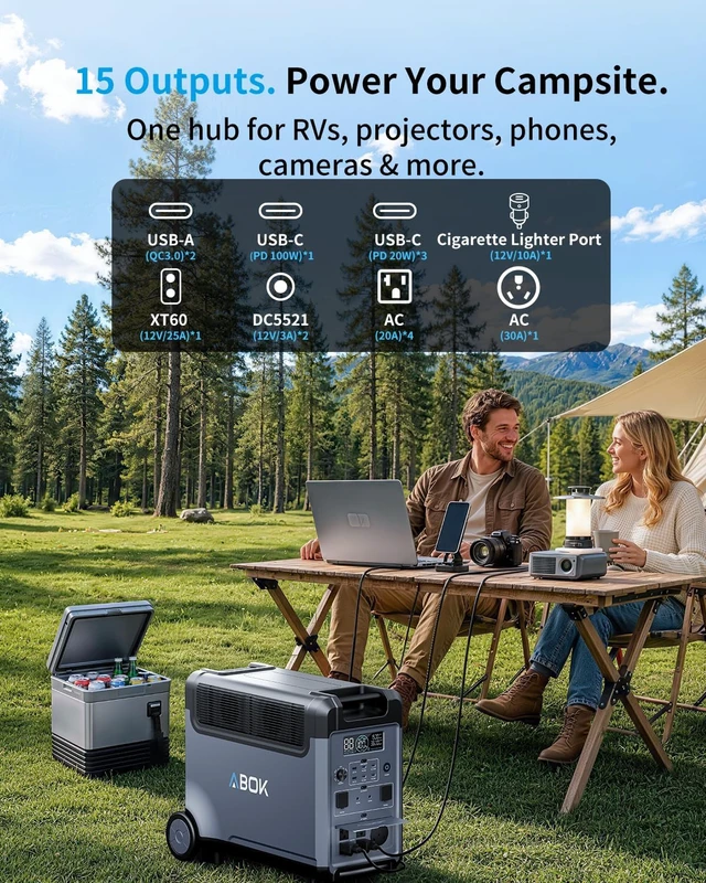 Alt view image 5 of 7 - Ark3600 Portable Power Station with 3×200W Solar Panels, 3840Wh 3600W