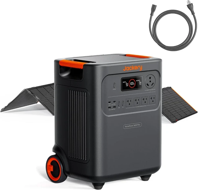 Main image of HomePower 3600 Plus and 500X Solar Panels, 3584Wh, 3600W AC Output,LFP Battery, Expandable to 21kWh, Solar Generator, Essential Home Backup for Home Use, Emergencies, RV