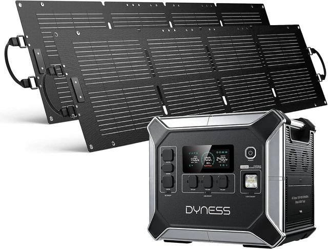 Main image of 2048Wh Solar Generator with 2x100W Foldable Solar Panel, LiFePO4 Battery Backup 2400W AC (4800W Surge) Portable Power Station, Fast Charging for Home Backup, Camping, RV & Power Outage