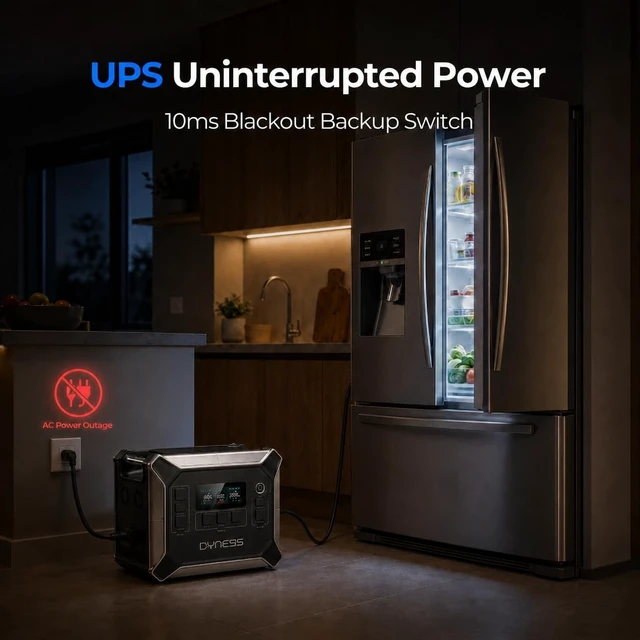 Alt view image 5 of 7 - 2048Wh Solar Generator with 100W Foldable Solar Panel, LiFePO4 Battery Backup 2400W AC (4800W Surge) Portable Power Station, Fast Charging for Home Backup, Camping, RV & Power Outage