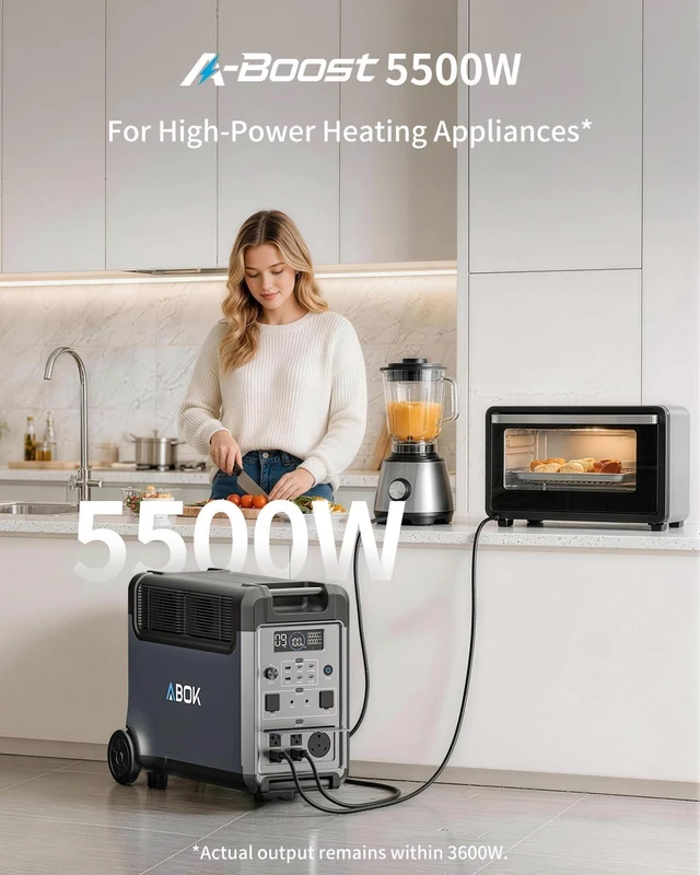 Alt view image 3 of 7 - Ark3600 Portable Power Station with Extra Battery, up to 11520Wh,3840Wh LiFePO4 Battery, 3H Fast Charge, 3600W Solar Generator for Home Backup, Hurricane, Camping, RV