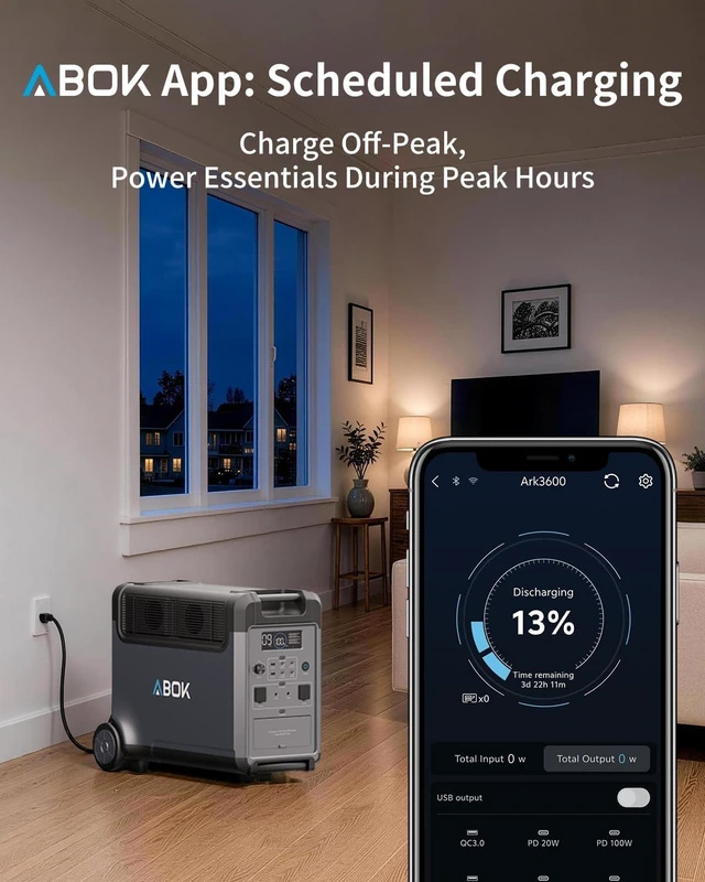 Alt view image 4 of 7 - Ark3600 Portable Power Station with Extra Battery, up to 11520Wh,3840Wh LiFePO4 Battery, 3H Fast Charge, 3600W Solar Generator for Home Backup, Hurricane, Camping, RV