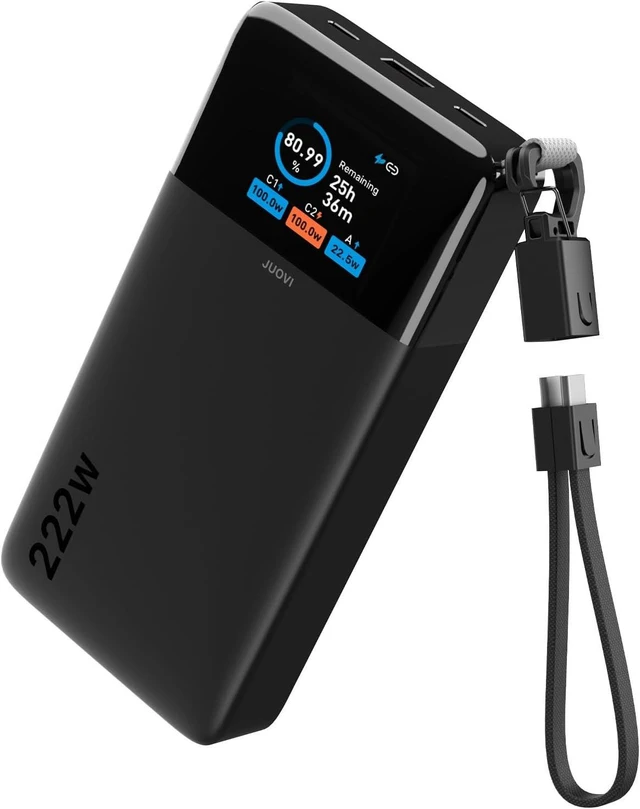 Main image of 222W Portable Charger for Laptop Power Bank 25000mAh with USB-C Cable,TSA-Approved, App Control,Fast Charging Battery Pack for Laptop MacBook Dell XPS iPhone 17/16/15/14 Series Samsung and More