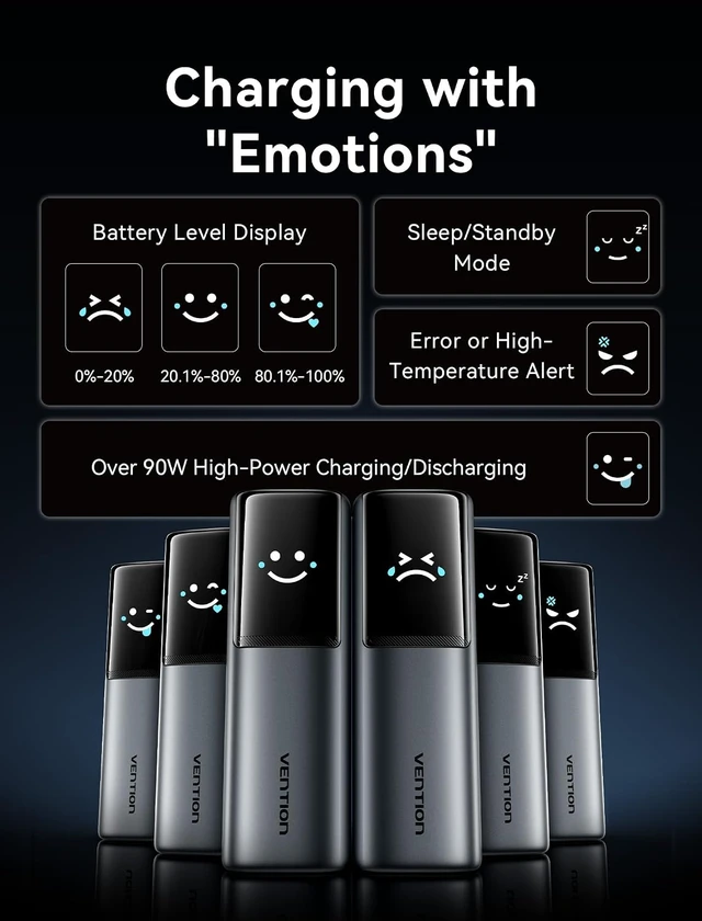 Alt view image 7 of 7 - 27000mAh Laptop Power Bank, 200W, Built-in and Extra 240W USB-C Cables, Portable Laptop Charger, Digital Display, for iPhone 18/17/16/15/14 Pro Max, MacBook, Dell, HP, Galaxy S26, Gray
