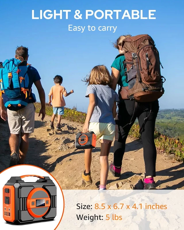 Alt view image 7 of 7 - Portable Power Station 300W,220Wh Solar Generator Backup Battery Pack Bank,Portable Laptop Charger Power Bank with AC Outlet 110V Pure Sine Wave for Outdoor Camping Travel RV Trip&Without Solar Panel