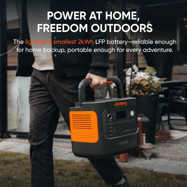 Alt view image 3 of 7 - Explorer 2000 v2 Portable Power Station, 2042Wh, 2200W AC Output,LiFePO4 Battery, USB-C PD 100W Fast Charging, Solar Generator for Emergencies, Power Outages, Camping (Solar Panel Optional)
