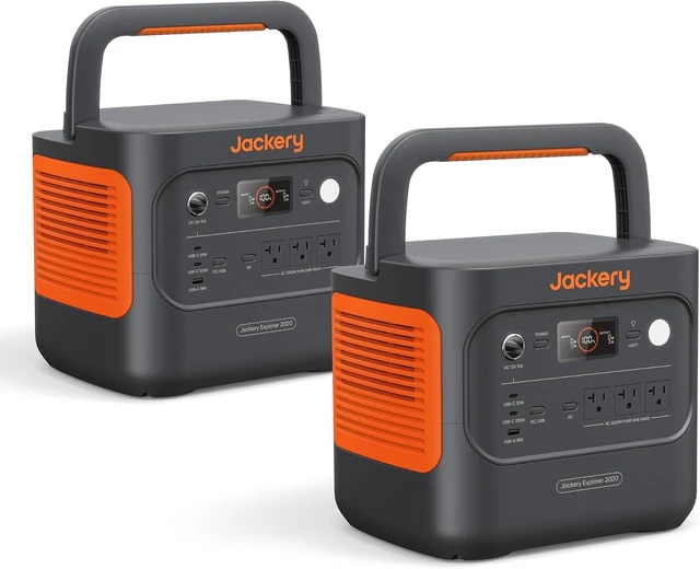 Main image of Explorer 2000 v2 Power Station (2-Pack), 2042Wh, 2200W AC Output,LiFePO4 Battery, 20ms UPS, USB-C PD 100W Fast Charging, Solar Generator for Power Outages, Emergencies, Camping