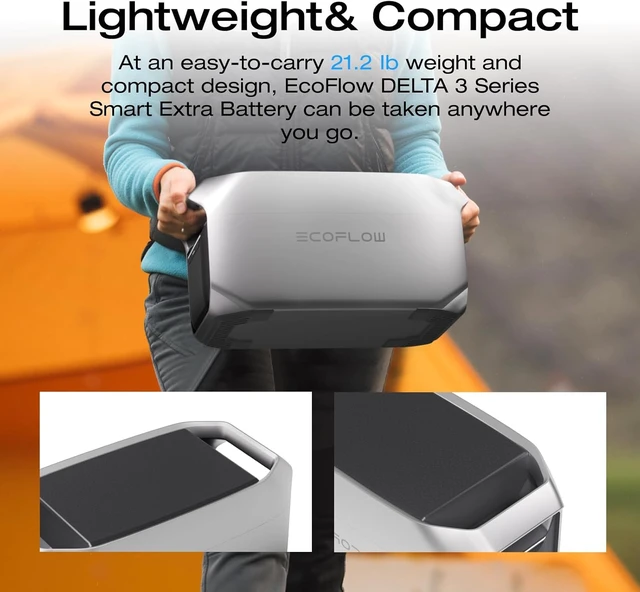 Alt view image 6 of 7 - Portable Power Station DELTA 3 Plus 1024Wh with Extra Battery,Expand Capacity from 1024Wh to 2048Wh, 1800W AC/140W USB-C Output, Solar Generator for Emergency, Home Backup, Camping