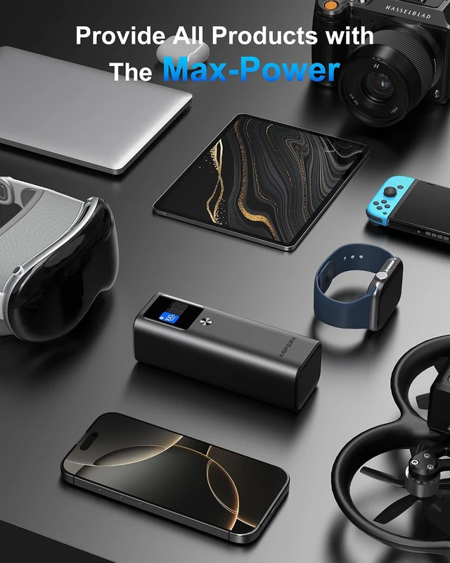Alt view image 7 of 7 - Laptop Power Bank, 27,600mAh 162.5W PD3.1 Charging Aluminum Unibody,TFT Portable Charger Power Bank, 99.36Wh Battery Bank for MacBook Pro/Air/iPhone 17/iPad/S26 Ultra/Dell/HP (Flight-Approved)