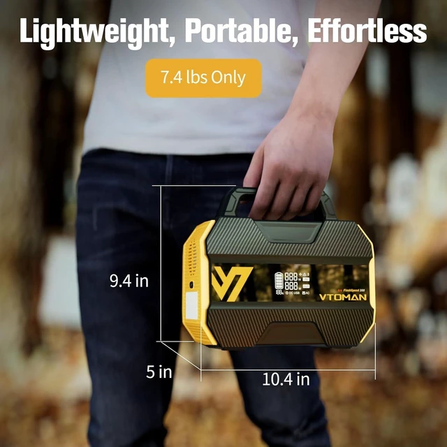 Alt view image 6 of 7 - FlashSpeed 300 Portable Power Station, 300W 230Wh LiFePO4 Battery,3000 Life Cycles, 600W peak, 100W PD USB-C, Fast Charge, 6 Outputs, Outdoor Camping, Home Backup, RV, Off-Grid