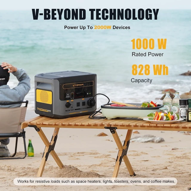 Alt view image 3 of 7 - FlashSpeed 1000 Portable Power Station, 828Wh LiFePO4,1000W output,Expandable to 2376Wh, 1H fast charge (0-80%), 2000W peak output, solar generator, home backup, camping, power outages