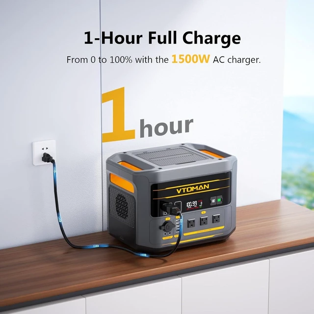 Alt view image 3 of 7 - FlashSpeed 2400 Portable Power Station, 1408Wh LiFePO4 (LFP) Battery,2400W(Peak 3200W), Full Charge in 58 Min, UPS,Solar Generator, for Home Backup Power, Camping, RV, Off-Grid, emergency