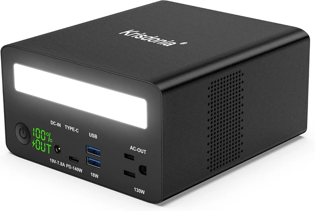 Main image of AC Power Bank 80000mah 140W USB-C PD Portable Laptop Charger,130W AC Output, 140W USB-C Output Fast Charging Power Station with LED Flashlight for Home/Laptop/Camping