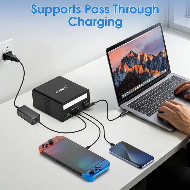 Alt view image 6 of 7 - AC Power Bank 80000mah 140W USB-C PD Portable Laptop Charger,130W AC Output, 140W USB-C Output Fast Charging Power Station with LED Flashlight for Home/Laptop/Camping
