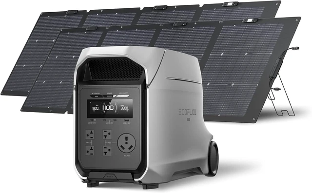 Main image of DELTA 3 Ultra Plus 3072Wh Power Station with 2X220W Solar Panels,Portable Power Station with 3600W (7200W Surge) Output, Expandable to 11kWh, Solar Generator for Home Use, Camping, RV