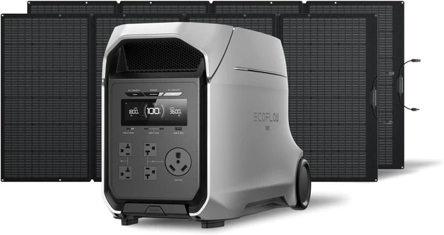 Main image of 3072Wh DELTA 3 Ultra Plus Power Station with 2X400W Solar Panels,Portable Power Station with 3600W (7200W Surge) Output, Expandable to 11kWh, Solar Generator for Home Use, Camping, RV