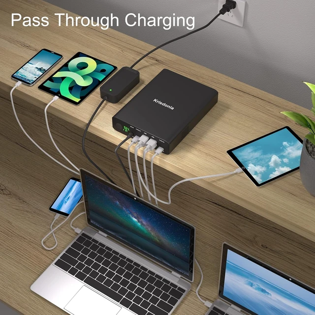 Alt view image 3 of 7 - Portable Charger, PD 100W USB C Power Bank 64000mAh Fast Charging External Battery Pack with Dual PD (100W&65W) & 4 USB-A (QC3.0 18W) for Type-C Laptops, MacBook Pros, XPS, iPad Pro