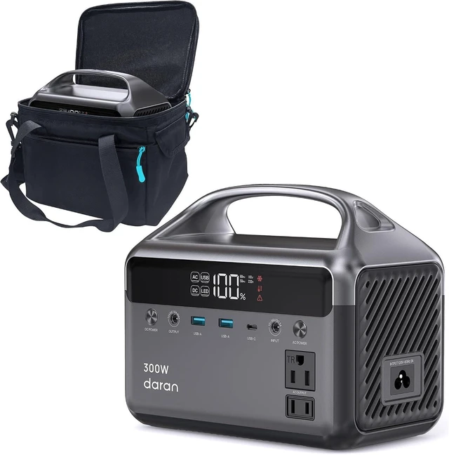 Main image of Portable Power Station 300W (600W Surge), 192Wh LiFePO4 Battery Solar Generator with Carry Bag & 2 AC Outlets, Power Bank Fast Charging AC DC USB Ports for Laptop, Camping, Home Ues, Emergency