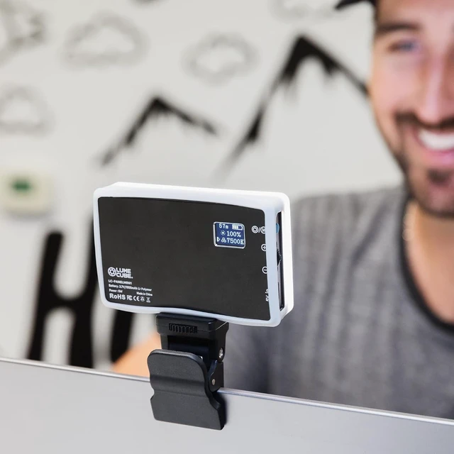 Alt view image 4 of 7 - Lume Cube Video Conference Lighting Kit | Live Streaming, Video Conferencing, Remote Working | Lighting Accessory for Laptop, Adjustable Brightness and Color Temperature, Computer Mount Included