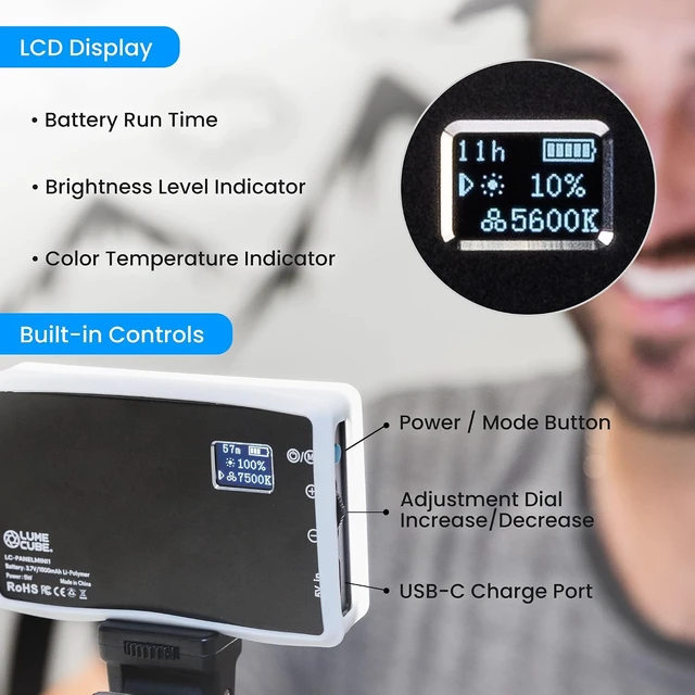 Alt view image 7 of 7 - Lume Cube Video Conference Lighting Kit | Live Streaming, Video Conferencing, Remote Working | Lighting Accessory for Laptop, Adjustable Brightness and Color Temperature, Computer Mount Included