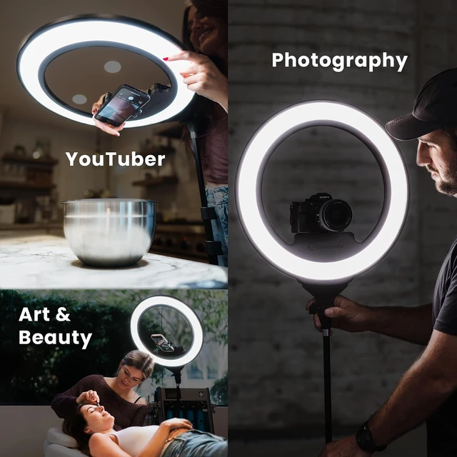 Alt view image 2 of 6 - Lume Cube Ring Light Pro | Wireless Professional Lighting for Photography, Streaming, Video | Fully Adjustable Color and Brightness | Includes Sturdy, Portable Tripod Mount and Padded Carrying Case