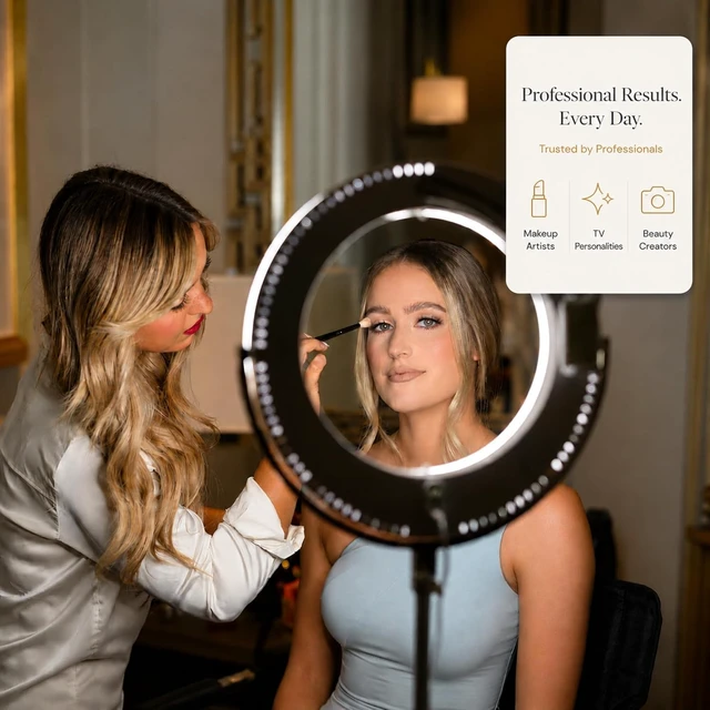 Alt view image 6 of 7 - Beauty Ring Light All-in-One Lighted Makeup Mirror & Ring Light, 10x Brighter, 98% Daylight Accuracy, Perfect for Aging Eyes, Video Calls & Content Creation