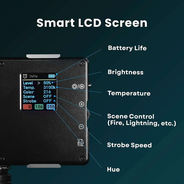 Alt view image 6 of 7 - Lume Cube Panel Pro 2.0 RGB Camera Light | for Photography & Videography, fits Sony, Nikon, Canon, Panasonic, Fuji, and More | Bluetooth App, Adjustable Color, Camera Mount & Diffuser Included