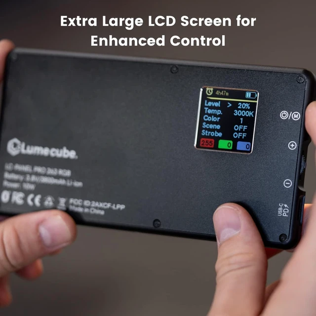 Alt view image 4 of 7 - Lume Cube Panel Pro 2.0 RGB Camera Light | for Photography & Videography, fits Sony, Nikon, Canon, Panasonic, Fuji, and More | Bluetooth App, Adjustable Color, Camera Mount & Diffuser Included