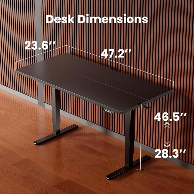 Alt view image 5 of 7 - ErGear 48 X 24 Inch Height Adjustable Electric Standing Desk, Black,Stand Up office Desk, Home Office Computer Desk with 4 Memory Presets, Stable Steel Frame, 176 lbs Capacity, Easy Assembly