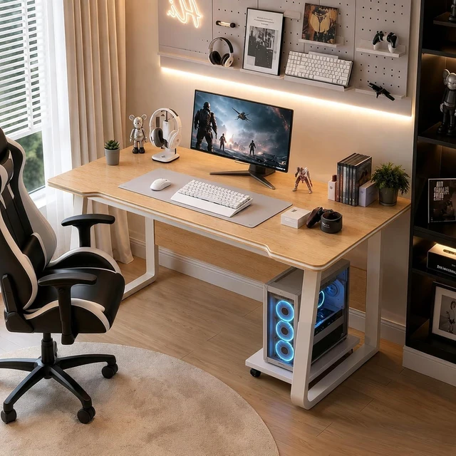 Main image of Gaming Desk Computer Writing Table Student Art Modren Simple Style PC Wood Suitable Portable Desk for Home, Office