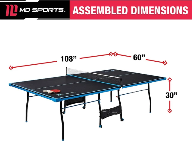 Alt view image 4 of 6 - MD Sports Table Tennis Tables Multiple Styles Ping Pong Tables, Foldable for Easy Storage with Nets Included, Perfect for Family Game Rooms