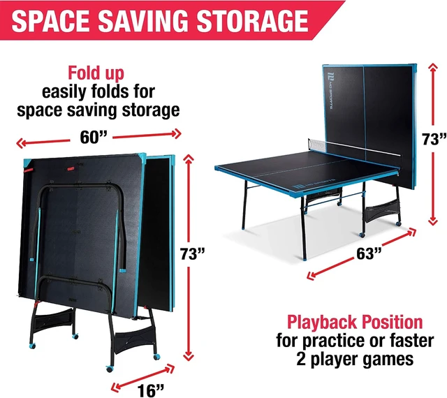 Alt view image 3 of 6 - MD Sports Table Tennis Tables Multiple Styles Ping Pong Tables, Foldable for Easy Storage with Nets Included, Perfect for Family Game Rooms
