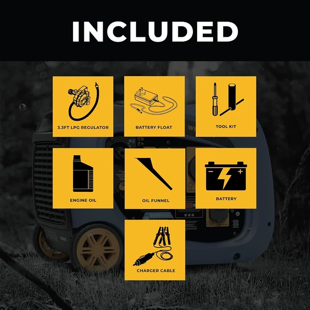 Alt view image 3 of 7 - WH03041 Dual Fuel Inverter Portable Generator 3300W Gas Propane Recoil Start, Quiet 58dB RV Ready TT-30R, Fuel Efficient Outdoor Camping Tailgating Recreational Power Supply