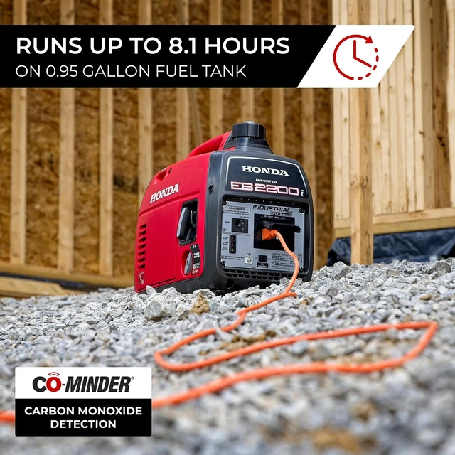 Alt view image 3 of 6 - EB2200i 2200 Watt 120V Super Quiet Inverter Generator (EB2200ITAN),Gas Powered OSHA-Compliant Outdoor Portable Generator for Construction Site or Backup Power Supply, Up to 8.1 Hour Run Time