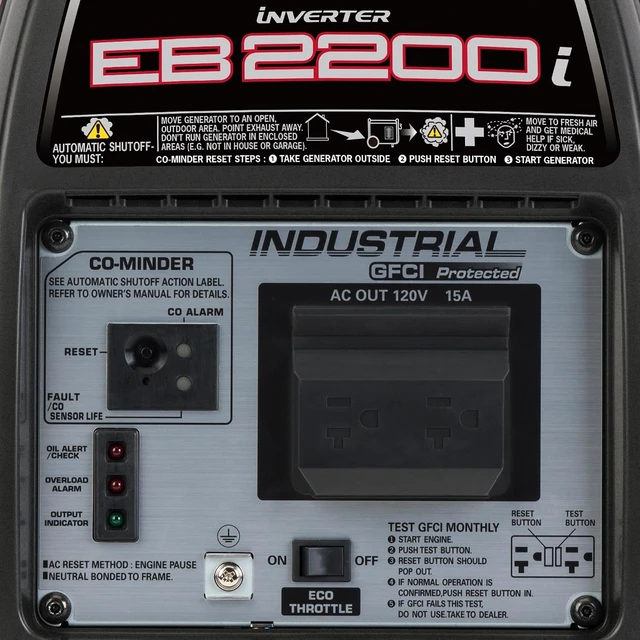 Alt view image 2 of 6 - EB2200i 2200 Watt 120V Super Quiet Inverter Generator (EB2200ITAN),Gas Powered OSHA-Compliant Outdoor Portable Generator for Construction Site or Backup Power Supply, Up to 8.1 Hour Run Time