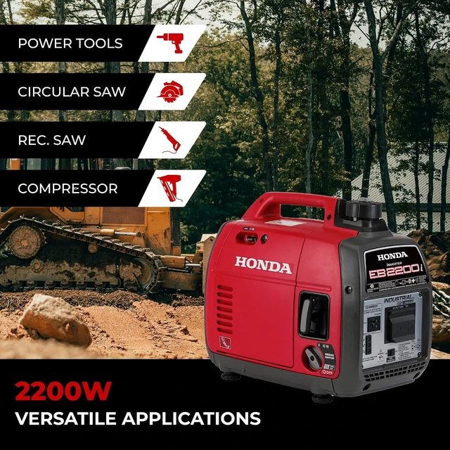 Alt view image 5 of 6 - EB2200i 2200 Watt 120V Super Quiet Inverter Generator (EB2200ITAN),Gas Powered OSHA-Compliant Outdoor Portable Generator for Construction Site or Backup Power Supply, Up to 8.1 Hour Run Time