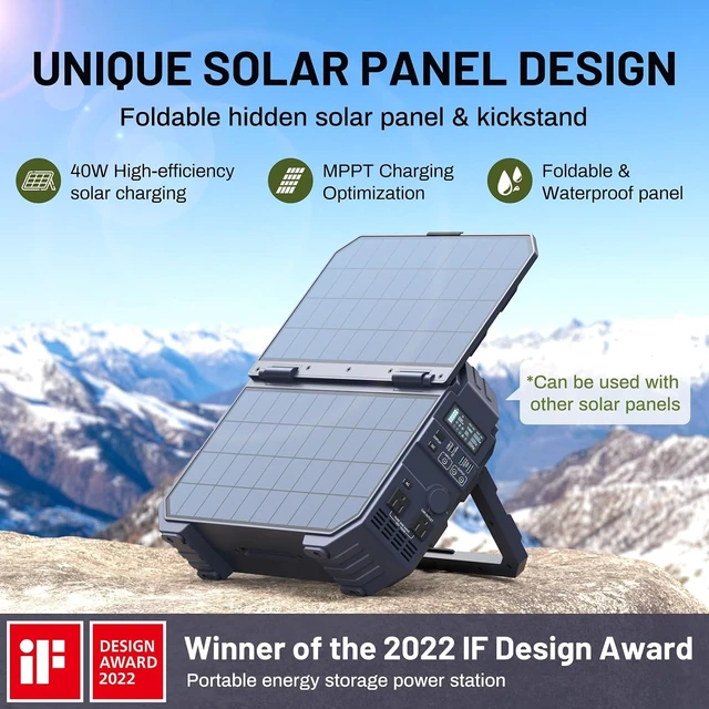 Alt view image 4 of 7 - 1600W (3200W Peak) Portable Power Station with 40W+120W Solar Panel,1024Wh LiFePO4 Battery, USB-C 100W Fast Charging, Solar Generator for Camping, RV, Home Backup, Emergency and power outages